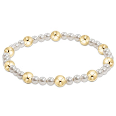 Pearl Sincerity Pattern 4mm Bead Bracelet - 6mm Gold