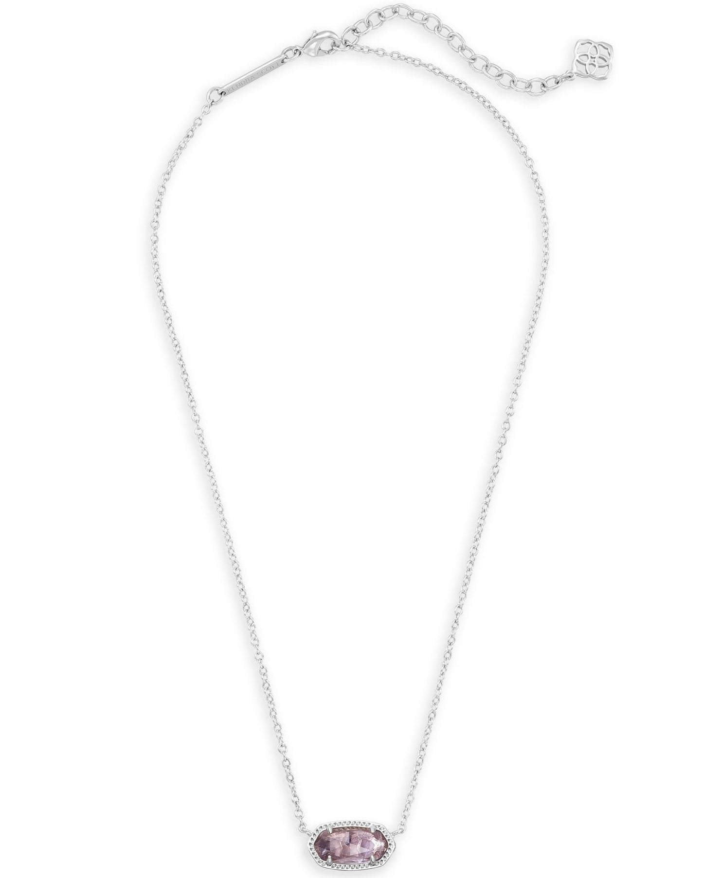 Elisa Silver Pendant Necklace - Amethyst Front View