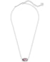 Elisa Silver Pendant Necklace - Amethyst Front View