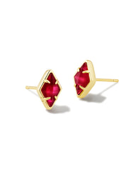 Kinsley Stud Earrings Gold Raspberry Illusion