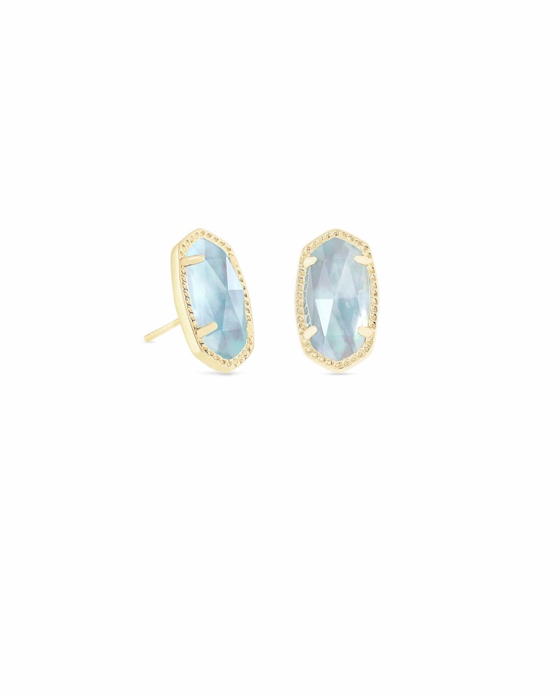 Ellie Earring Gold Light Blue Illusion