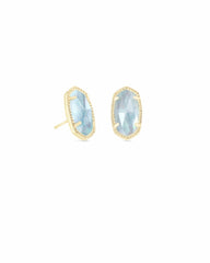 Ellie Earring Gold Light Blue Illusion