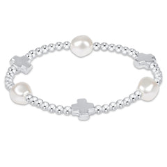 Signature Cross Admire Pearl Pattern 3mm Bead Bracelet