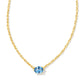 Kendra Scott Cailin Crystal Pendant Necklace In Gold Blue Violet Crystal.