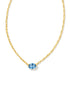 Kendra Scott Cailin Crystal Pendant Necklace In Gold Blue Violet Crystal.
