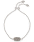Elaina Rhodium Platinum Drusy Bracelet Front View