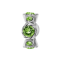 Halo Stargazer Spacer Silver - Peridot Front View