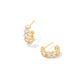 Kendra Scott Cailin Crystal Huggie Earrings In Gold Metal White Cz.