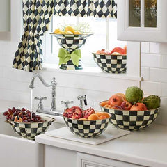 Courtly Check Enamel Colander - Large