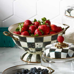 Courtly Check Enamel Colander - Large