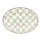 Sterling Check Enamel Oval Platter Small