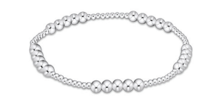 Classic Blissful Pattern 2mm Bead Bracelet - 4mm Sterling