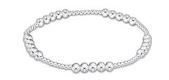 Classic Blissful Pattern 2mm Bead Bracelet - 4mm Sterling