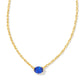 Kendra Scott Cailin Crystal Pendant Necklace In Gold Blue Crystal.