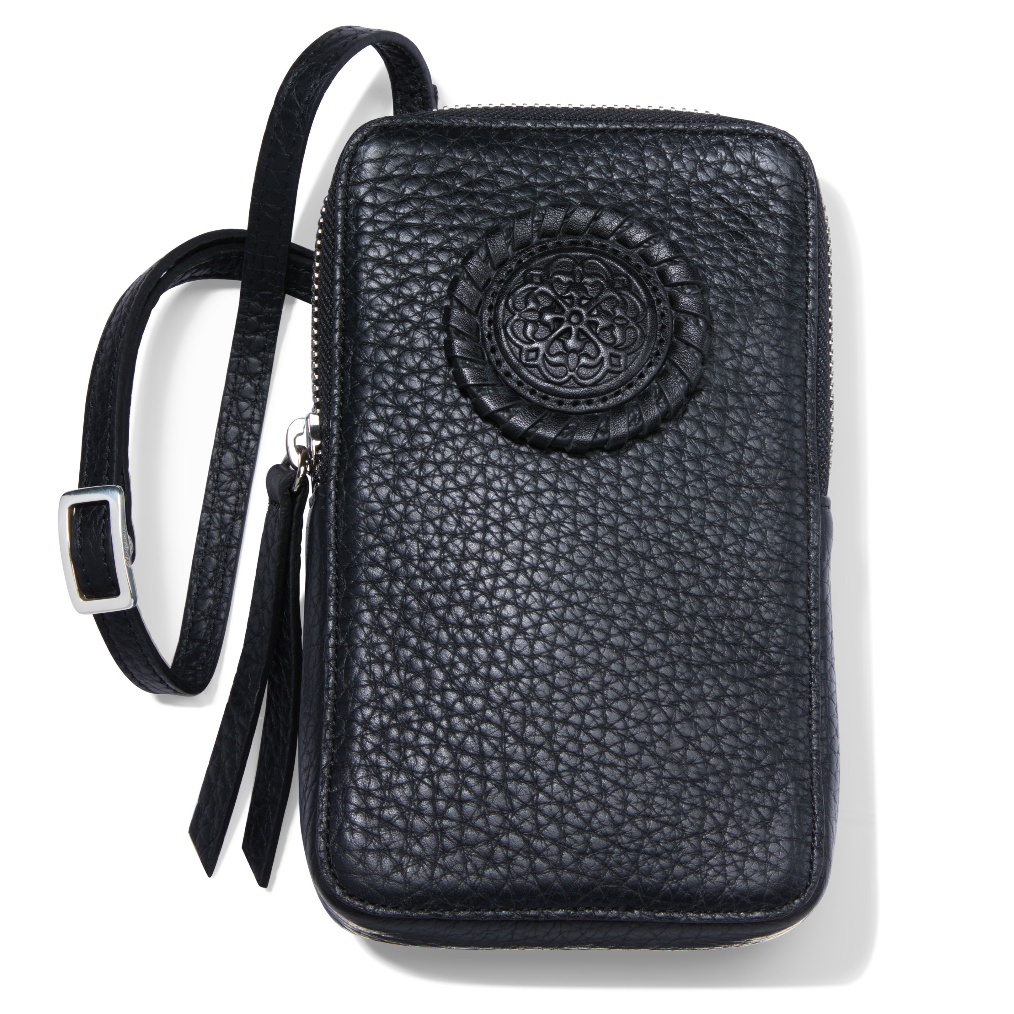Black Ferrara Zip Around Phone Organizer Front View