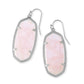 Elle Rhodium - Rose Quartz Earring
