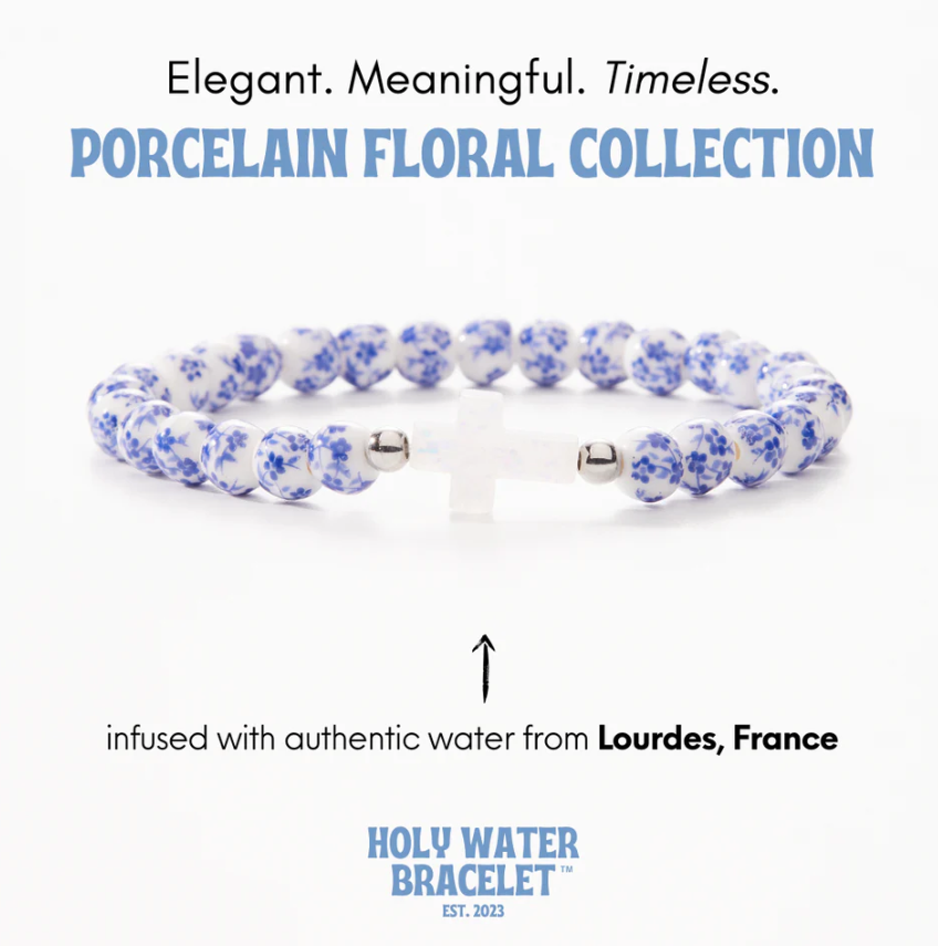 Holy Water Porcelain Cross Bracelet