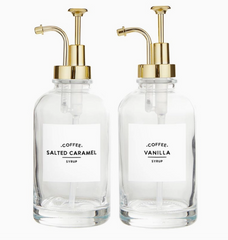 Glass Coffee Syrup Dispenser - Set Of 2
