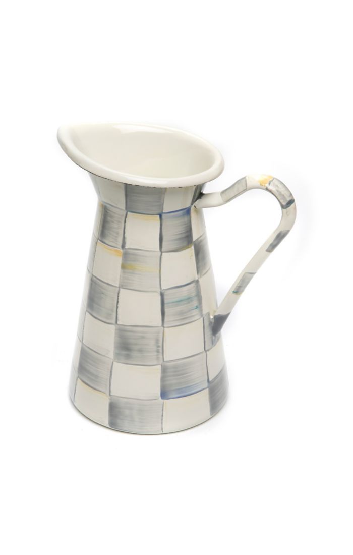 Sterling Check Enamel Practical Pitcher - Small