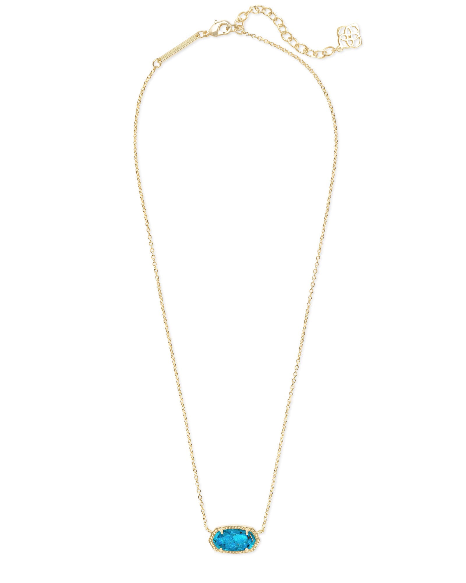 Elisa Gold - Bronze Veined Turquoise Necklace Chain View