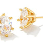 Kendra Scott Cailin Crystal Stud Earrings In Gold Metal White Cz.
