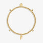 Alphabet A Little - F - Gold Bracelet Front View