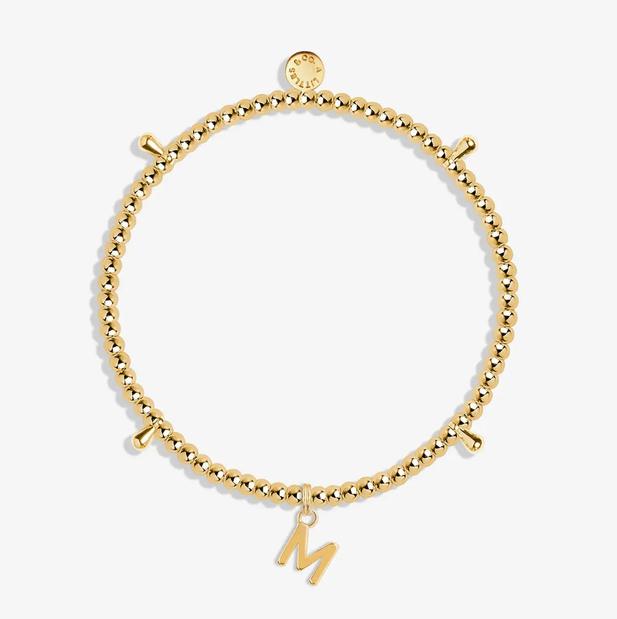 Alphabet A Little - M - Gold Bracelet Front View