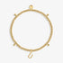 Alphabet A Little - U - Gold Bracelet Front View