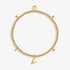 Alphabet A Little - V - Gold Bracelet Front View