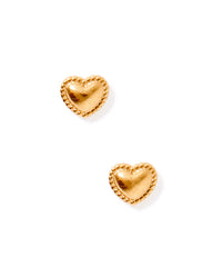 Lily Co Screwback Stud earrings in the shape of hearts.