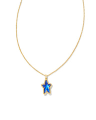 Ada Star Short Pendant Necklace in Gold Cobalt Blue Illusion - Kendra Scott