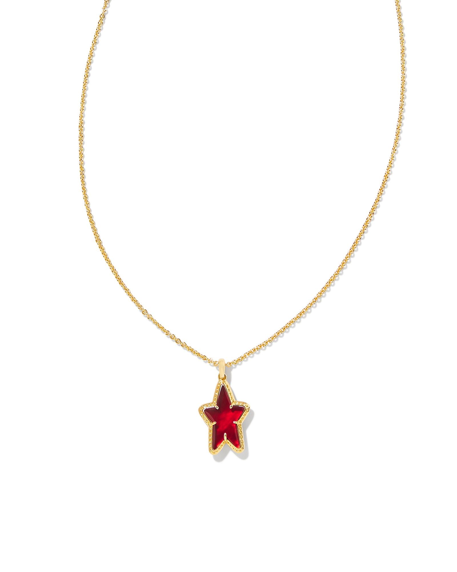 Ada Star Short Pendant Necklace in Gold Red Illusion - Kendra Scott