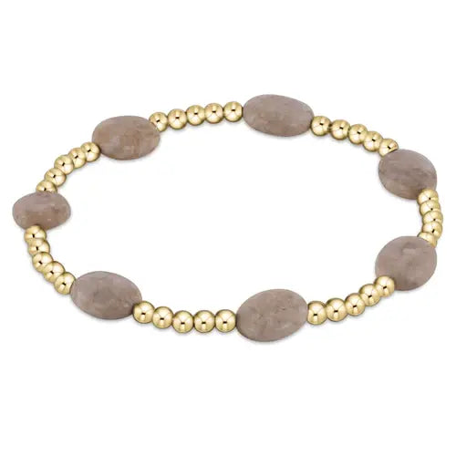 Admire Gold 3mm Bead Bracelet - Riverstone 
