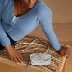 RFID All in One Crossbody Cloud Gray Paisley Model View