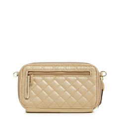 RFID All in One Crossbody Champagne Gold Pearl Back Pocket View