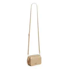 RFID All in One Crossbody Champagne Gold Pearl Strap View