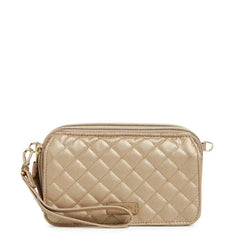 RFID All in One Crossbody Champagne Gold Pearl Front View