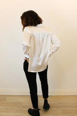 All Business Satin Blouse Back View