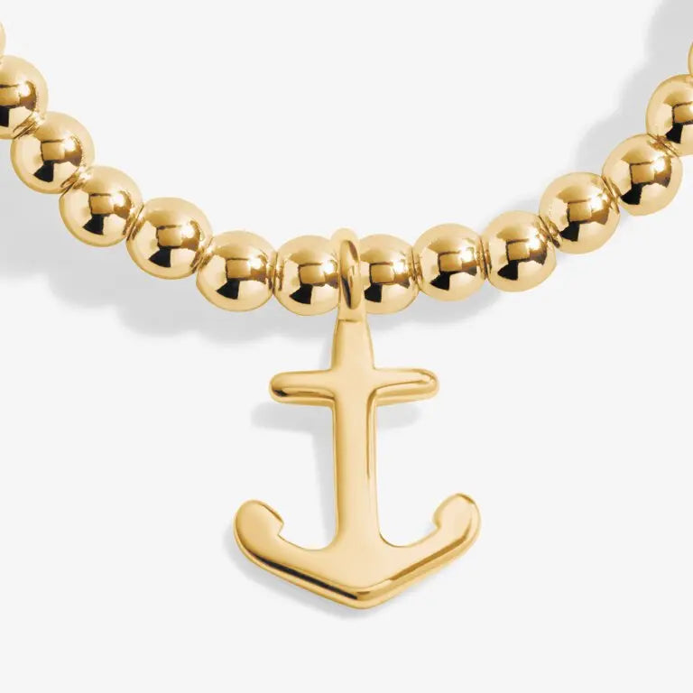 A Little Anchor - Gold Bracelet Charm View