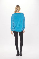 Anchor Blue Cashmere Fleece Oversized Sweater