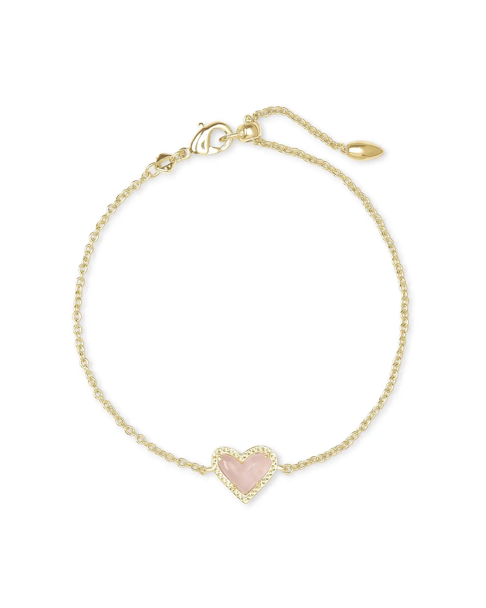 Ari Heart Delicate Chain Bracelet - Front View