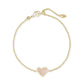 Ari Heart Delicate Chain Bracelet - Front View