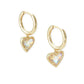 Ari Heart Huggie Earrings Front View