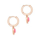 Ari Heart Huggie Earrings - Side View