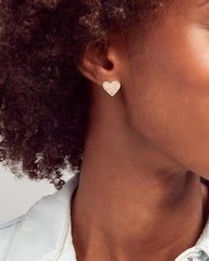 Ari Heart Stud Earrings - Model View