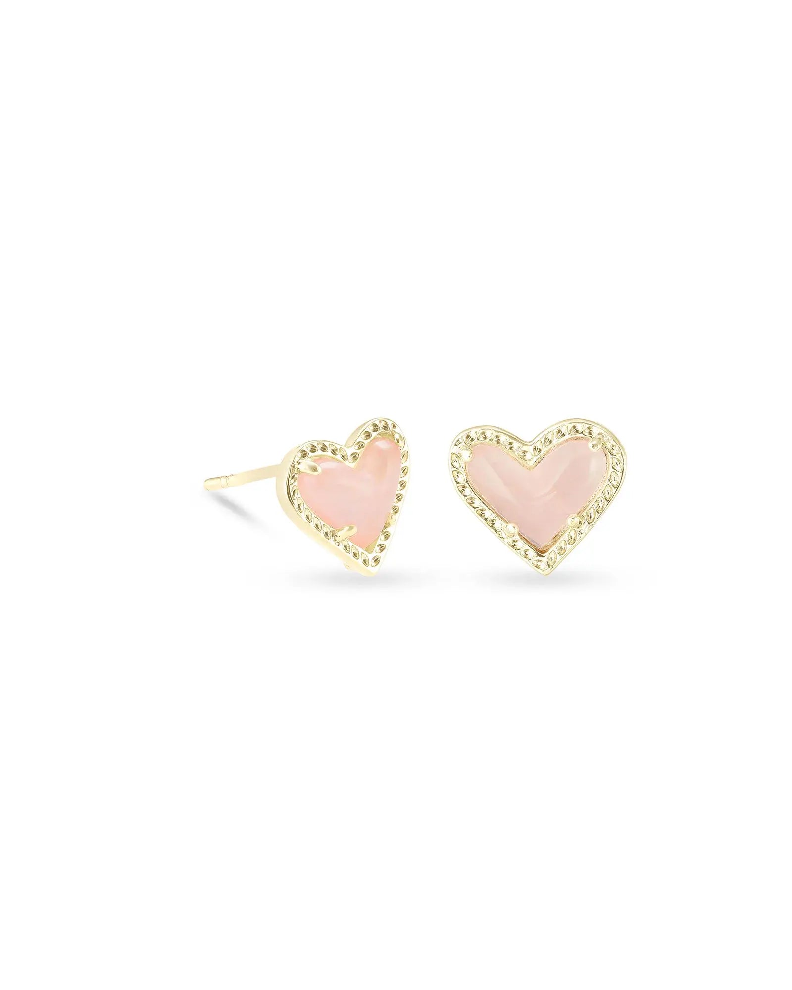 Ari Heart Stud Earrings - Side View