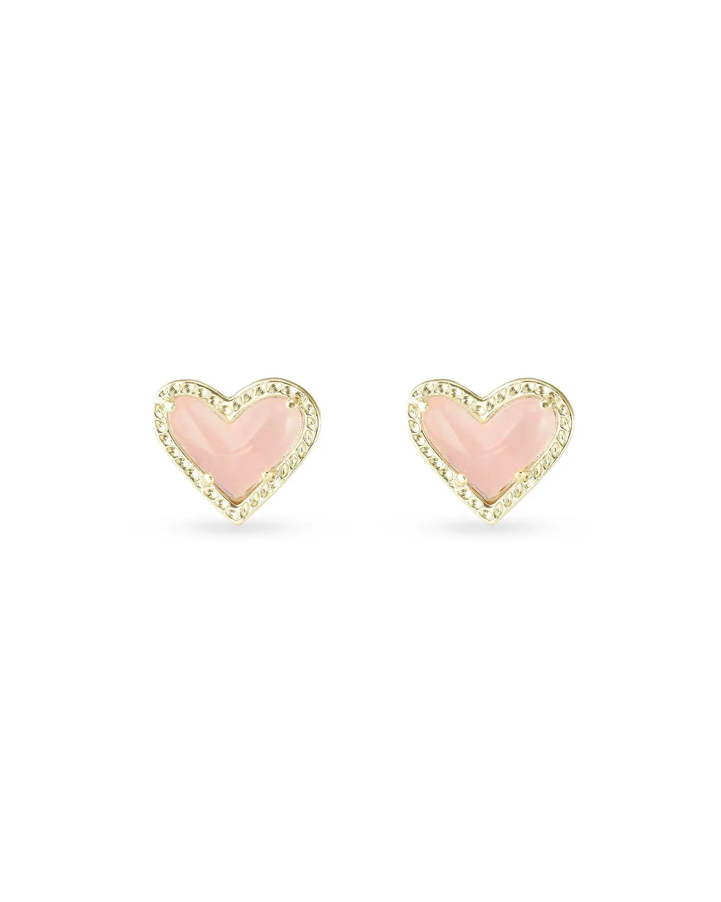 Ari Heart Stud Earrings - Front View