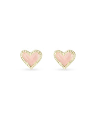Ari Heart Stud Earrings - Front View