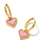 Ari Heart Huggie Earrings - Front View