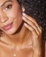 Kendra Scott Ari Pave Crystal Heart Earrings Gold